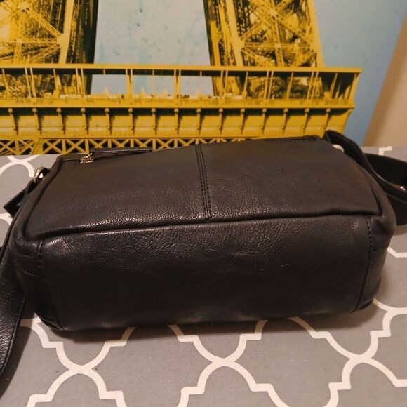 Great AMERICAN LEATHER WORKS Black Leather Crossbody Bag PURSE - Picture 6 of 9